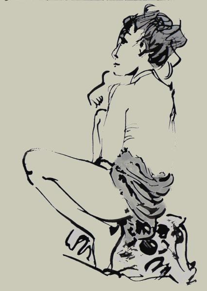 Jeune femme court vétue - Encre de Chine sur cahier - 20x15cm.jpg