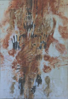 L'espoir - 130x90cm - Pigments naturels sur toile artisanale cousue.JPG