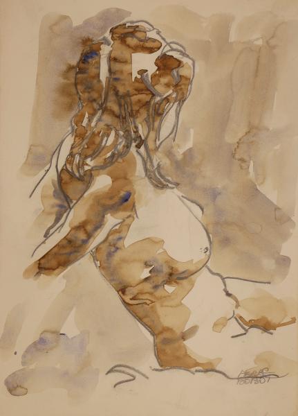Nu assis - Mine de plomb et broux de noix - 35x30cm.JPG