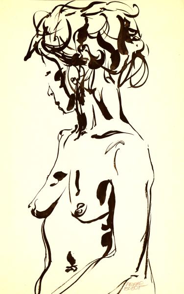 Nu regardeant de côté - Encre de Chine au pinceau - 40x30cm.JPG
