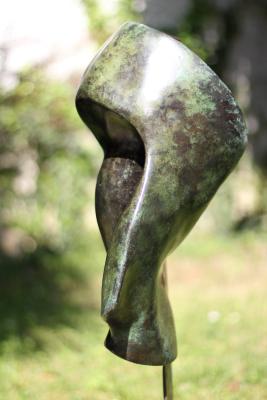Grande tête brun-vert - Bronze patiné - H 60cm.JPG