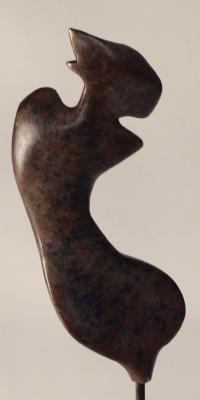 L'oiseau qui chante - Bronze patiné - 10cm hors support.JPG
