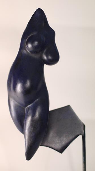 Le nu bleu - Bronze patiné sur support bronze et fer - H 30cm.JPG