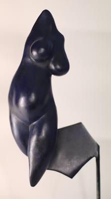 Le nu bleu - Bronze patiné sur support bronze et fer - H 30cm.JPG