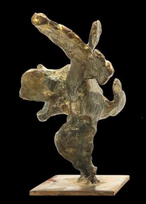 Poisson dans les algues - Bronze patiné - H 20cm.jpg