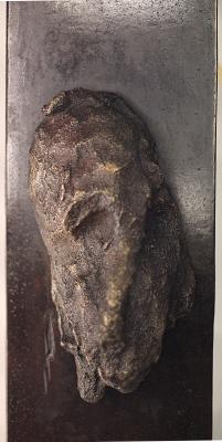Portrait - Bronze sur support acier patinés - H 25cm hors support.JPG