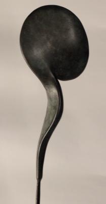 Tête en volute - Bronze patiné bleu noir - H 25cm .JPG