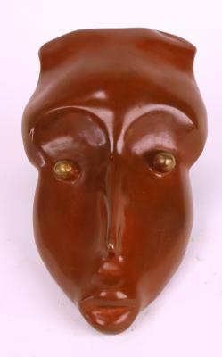 Visage de petit garçon en rouge - Bronze patiné en rouge - H 15cm.jpg