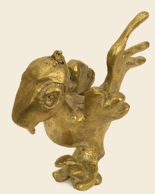 Oiseau  prudent - Bronze brossé - H 10cm.JPG