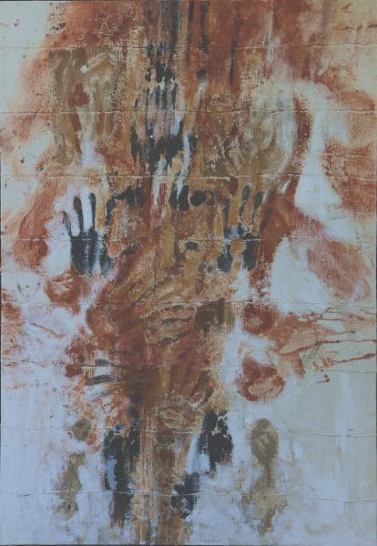2- L'espoir - 130x90cm - Pigments naturels sur toile artisanale cousue.JPG